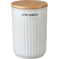 Rounded Stoneware Cannisters With Lids