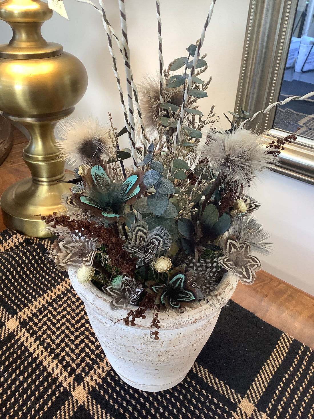 Pheasant + Duck + Guinea Fowl Feather Flower Arrangement