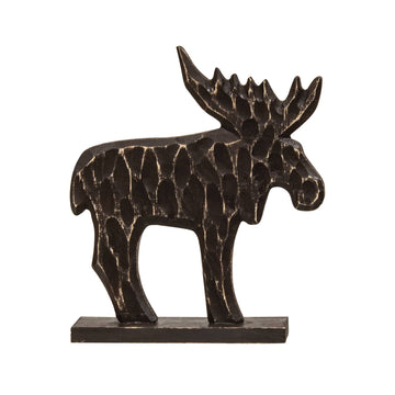 Brown Moose Wooden Sitter