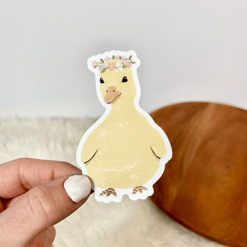 Cute Duck Flower Crown Sticker