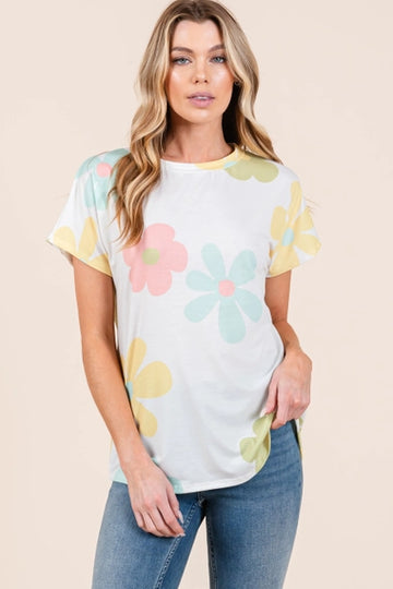 Ivory Flowers Top