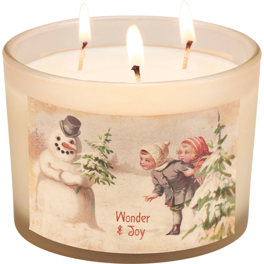 Vintage Snowmen Candle Set