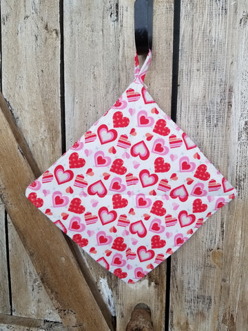 Hearts On White Hot Pad