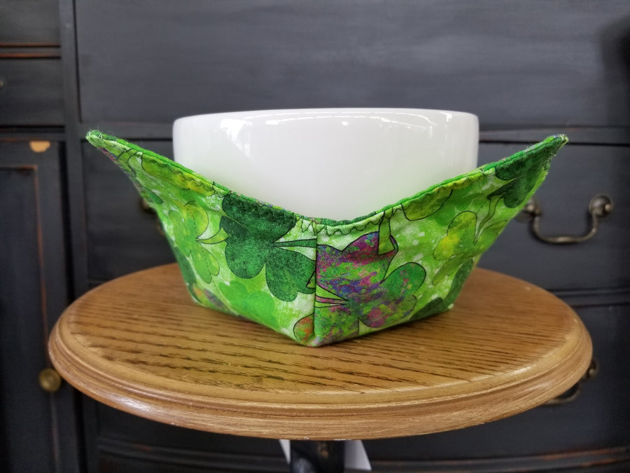 Watercolor Shamrocks Bowl Cozy