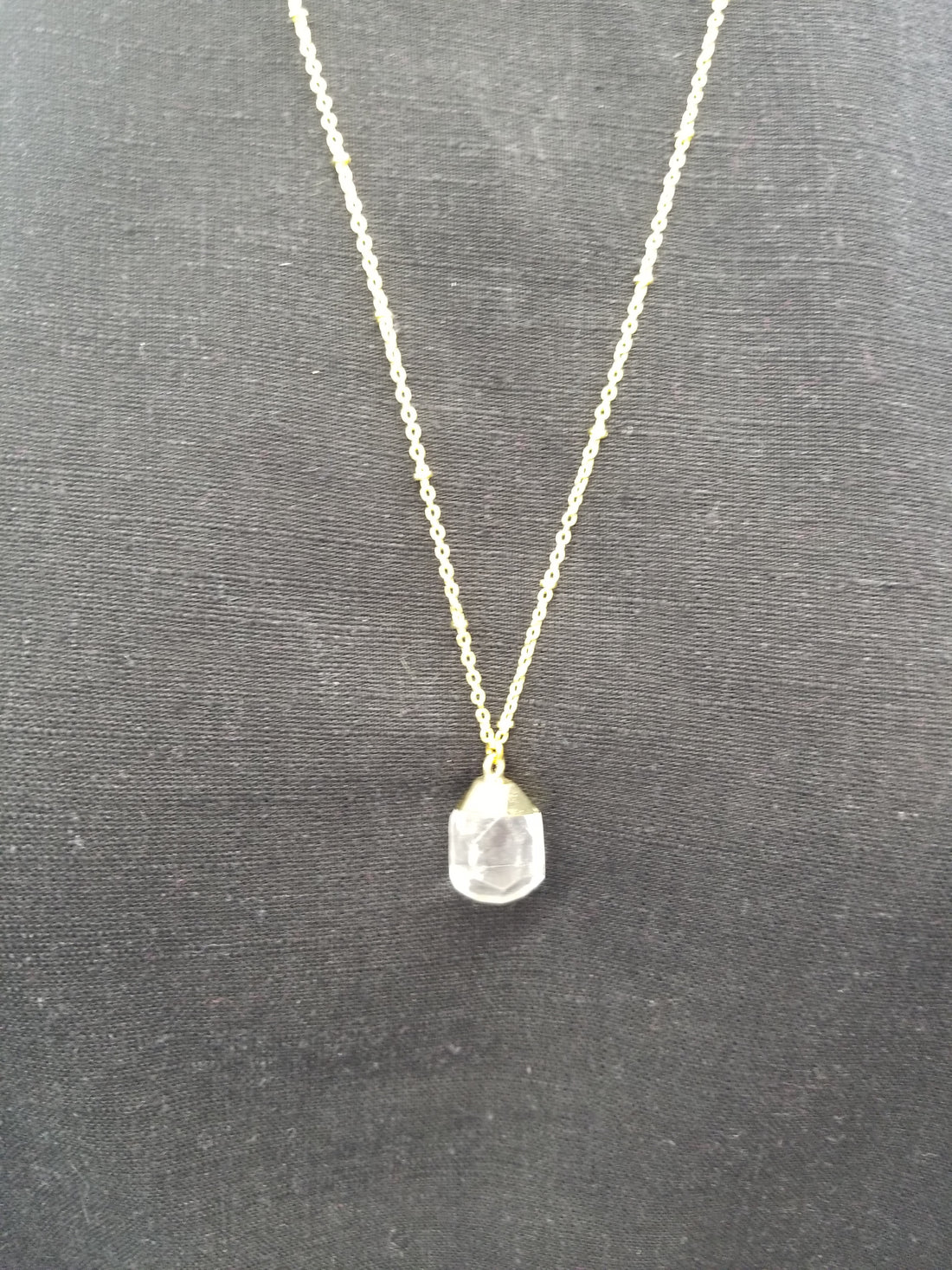 Gold Quartz Nugget Necklace