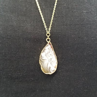 Gold Taupe + White Geode Necklace