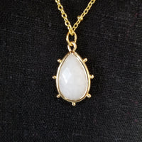 Gold Teardrop Moonstone Necklace