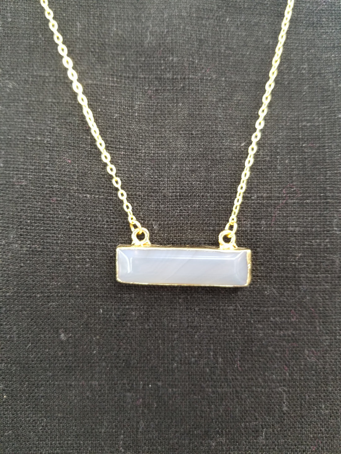 Gold Agate Bar Necklace