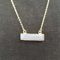 Gold Agate Bar Necklace