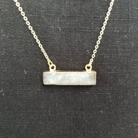 Gold Labradorite Bar Necklace