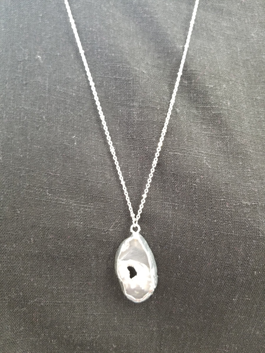 Silver Geode Necklace