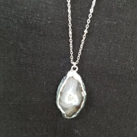 Silver Geode Necklace