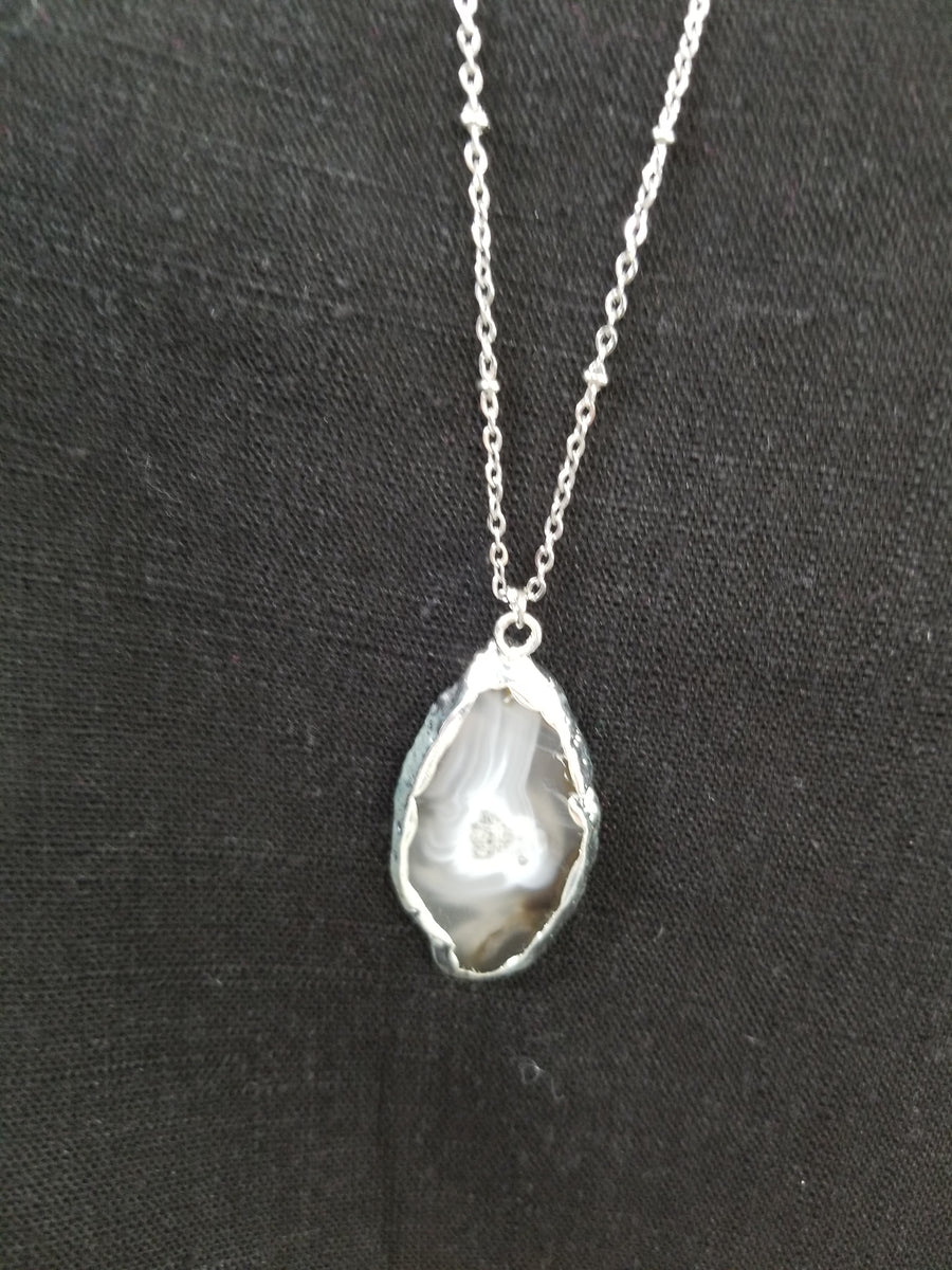 Silver Geode Necklace