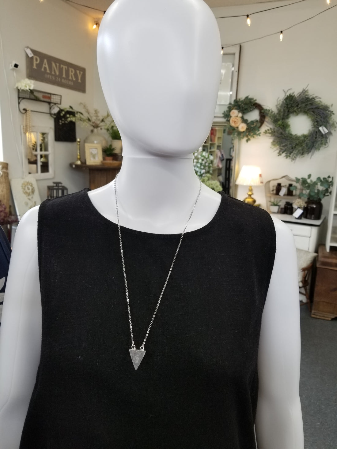 Druzy Triangle Crystal Necklace