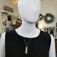 Silver Druzy Bar Necklace