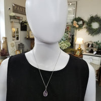 Silver Teardrop Amethyst Necklace