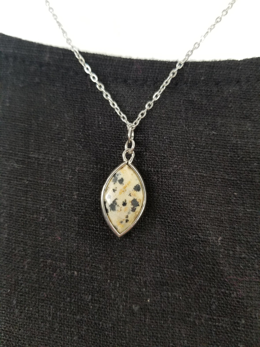 Silver Dalmatian Jasper Necklace