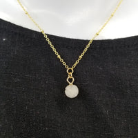 Gold Dainty Druzy Necklace