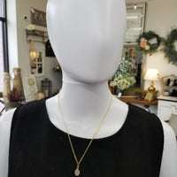 Gold Dainty Stone Necklace