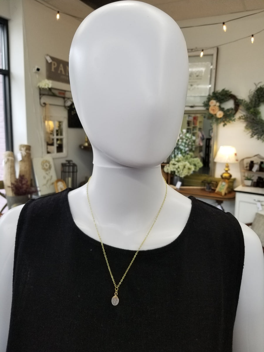 Gold Dainty Stone Necklace