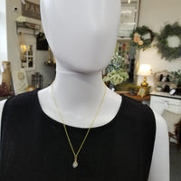 Gold Dainty Stone Necklace