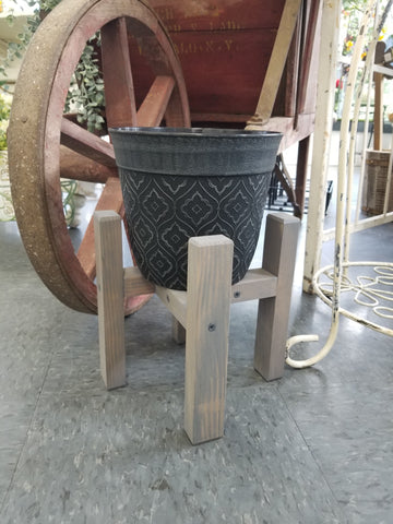 Gray Plant Stand With Pot - Small