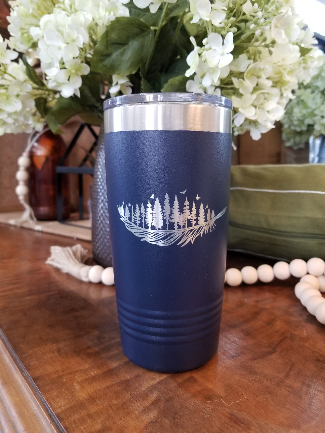 Feather + Trees Tumbler