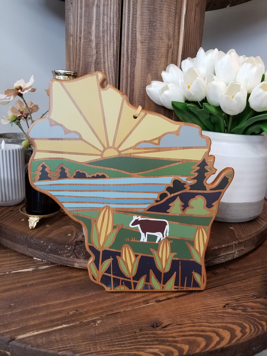 Wisconsin Cutting Board with Artwork