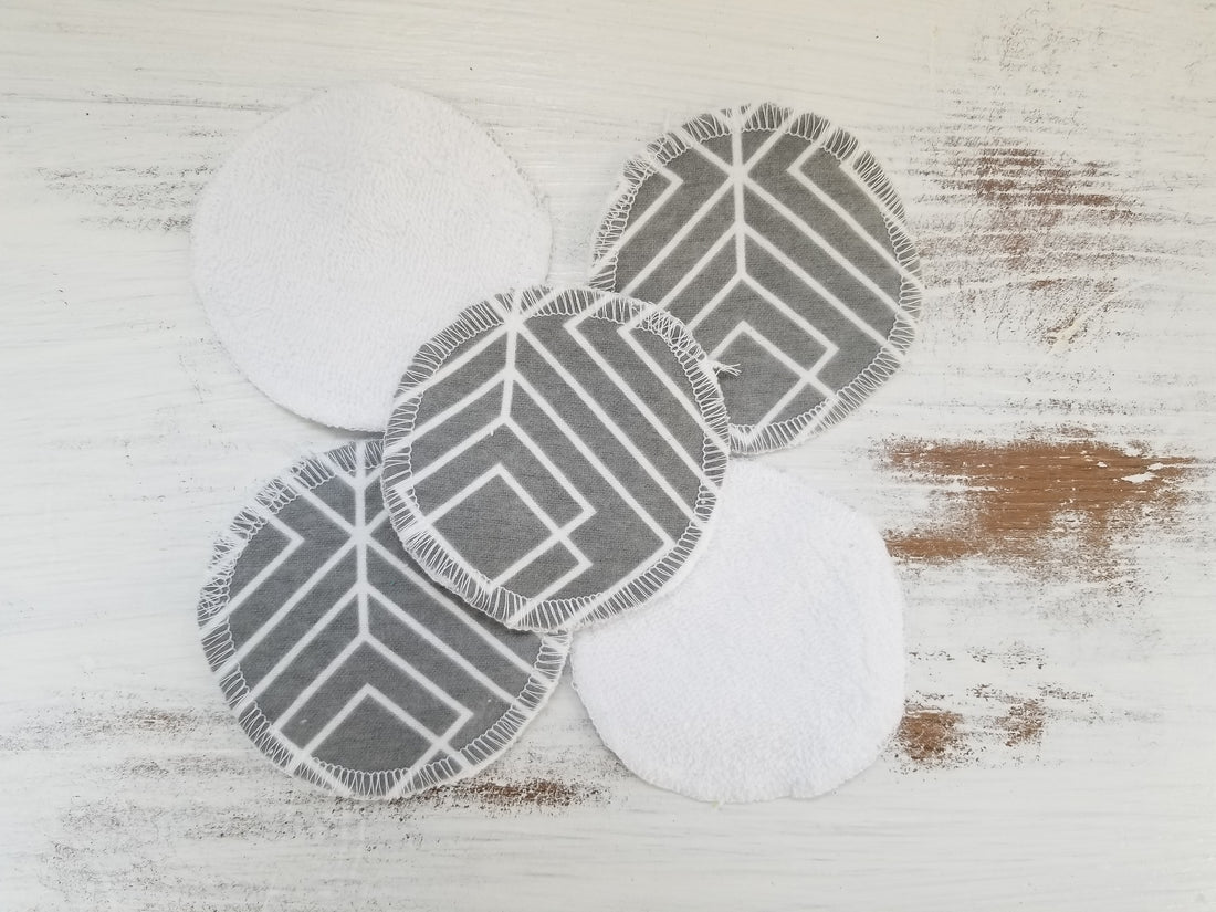 Grey Chevron Reusable Cotton Makeup Remover Pads