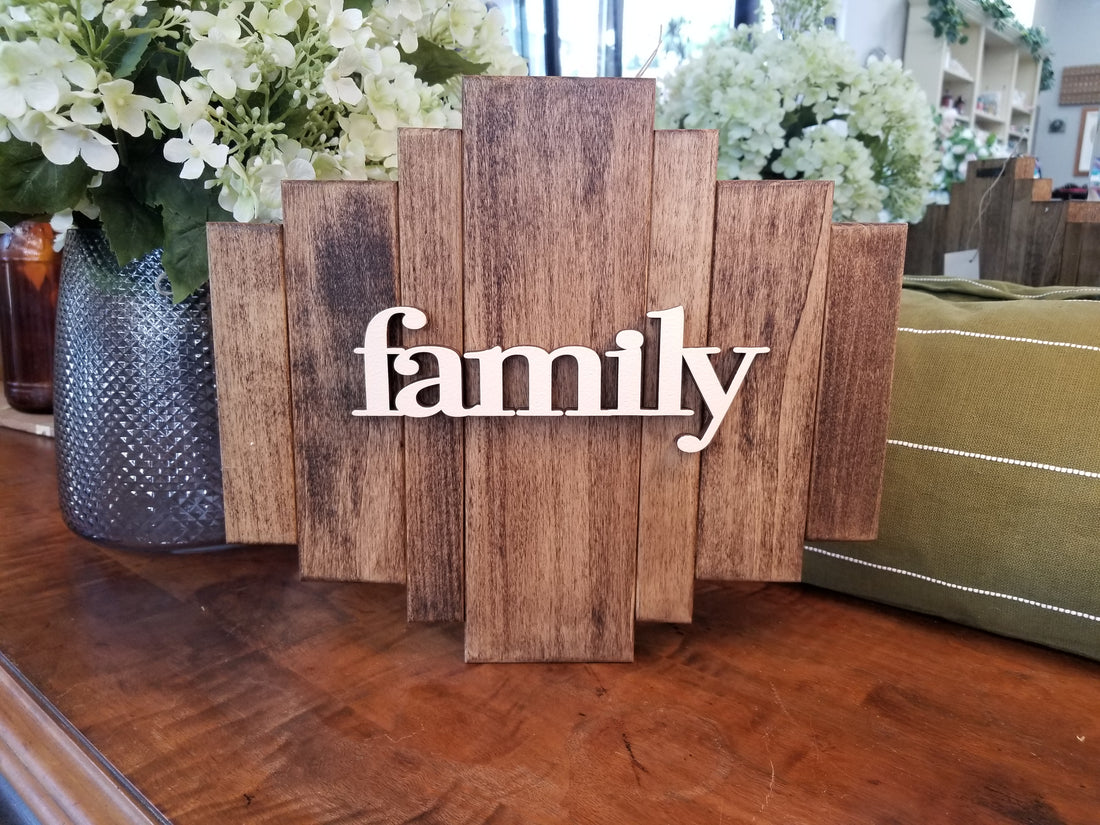 Sound Wave Wooden Sign - Family