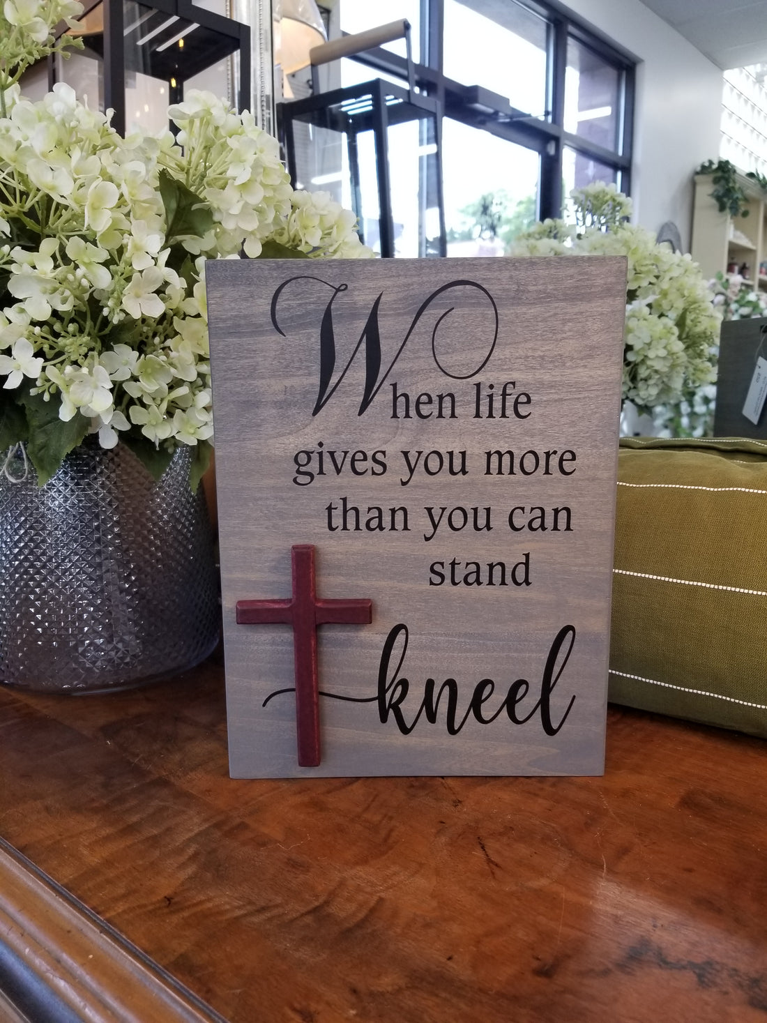 Kneel Wooden Sign