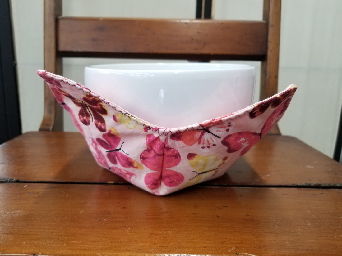 Pink Butterflies Bowl Cozy