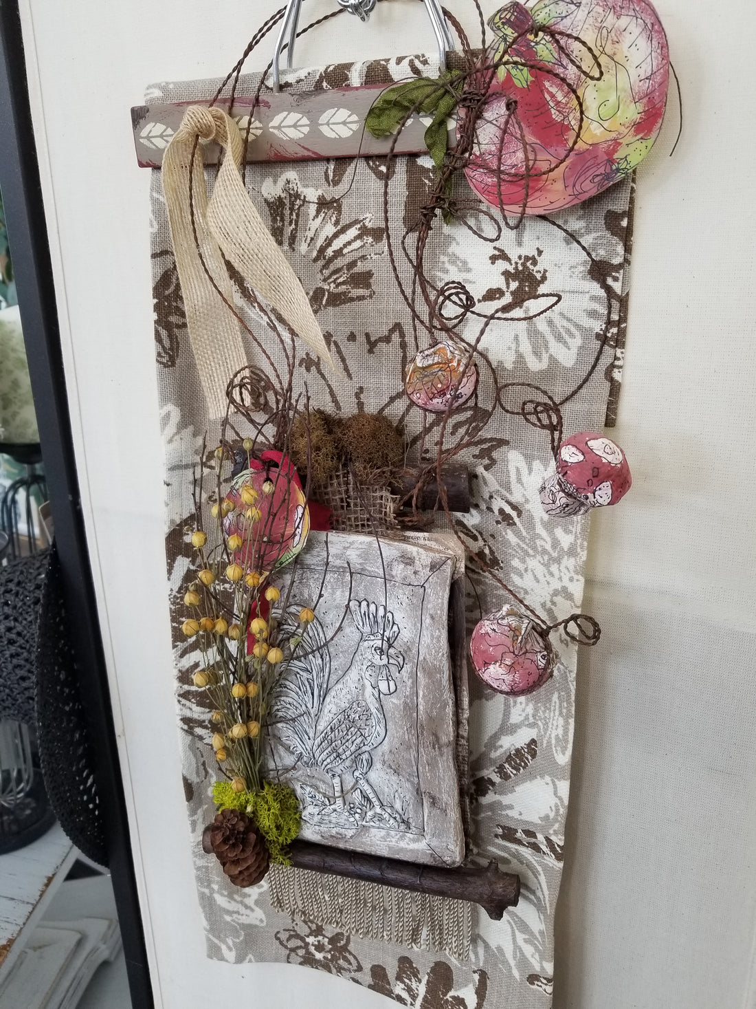 Handcrafted Rooster Autumn Hanging Decor