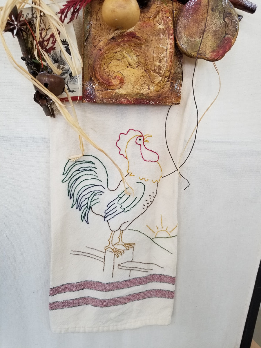 Handcrafted Rooster + Gourds Autumn Hanging Decor