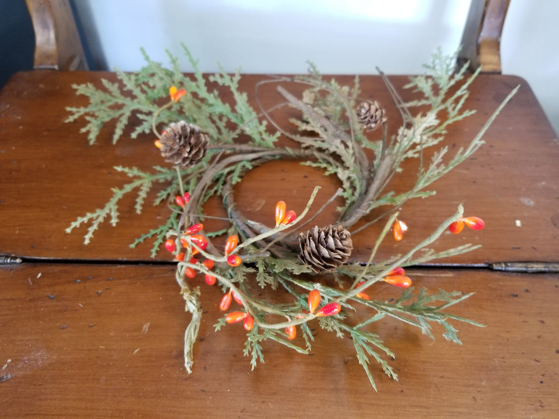 Fall Pinecone Candle Wreath