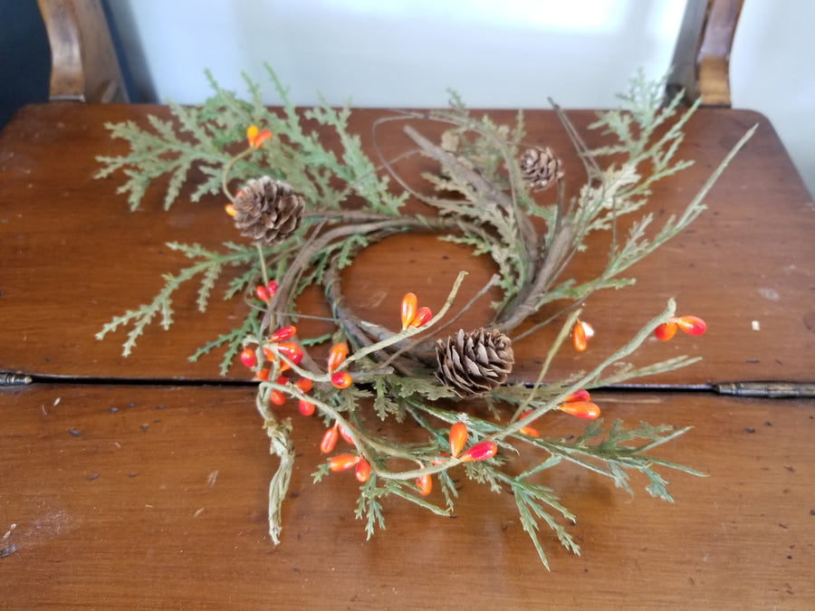 Fall Pinecone Candle Wreath