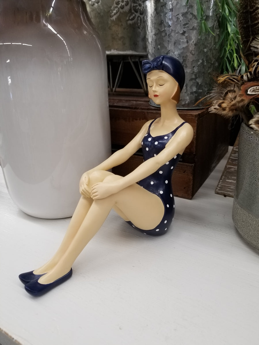 Retro Girl In Bathing Suit Figurine