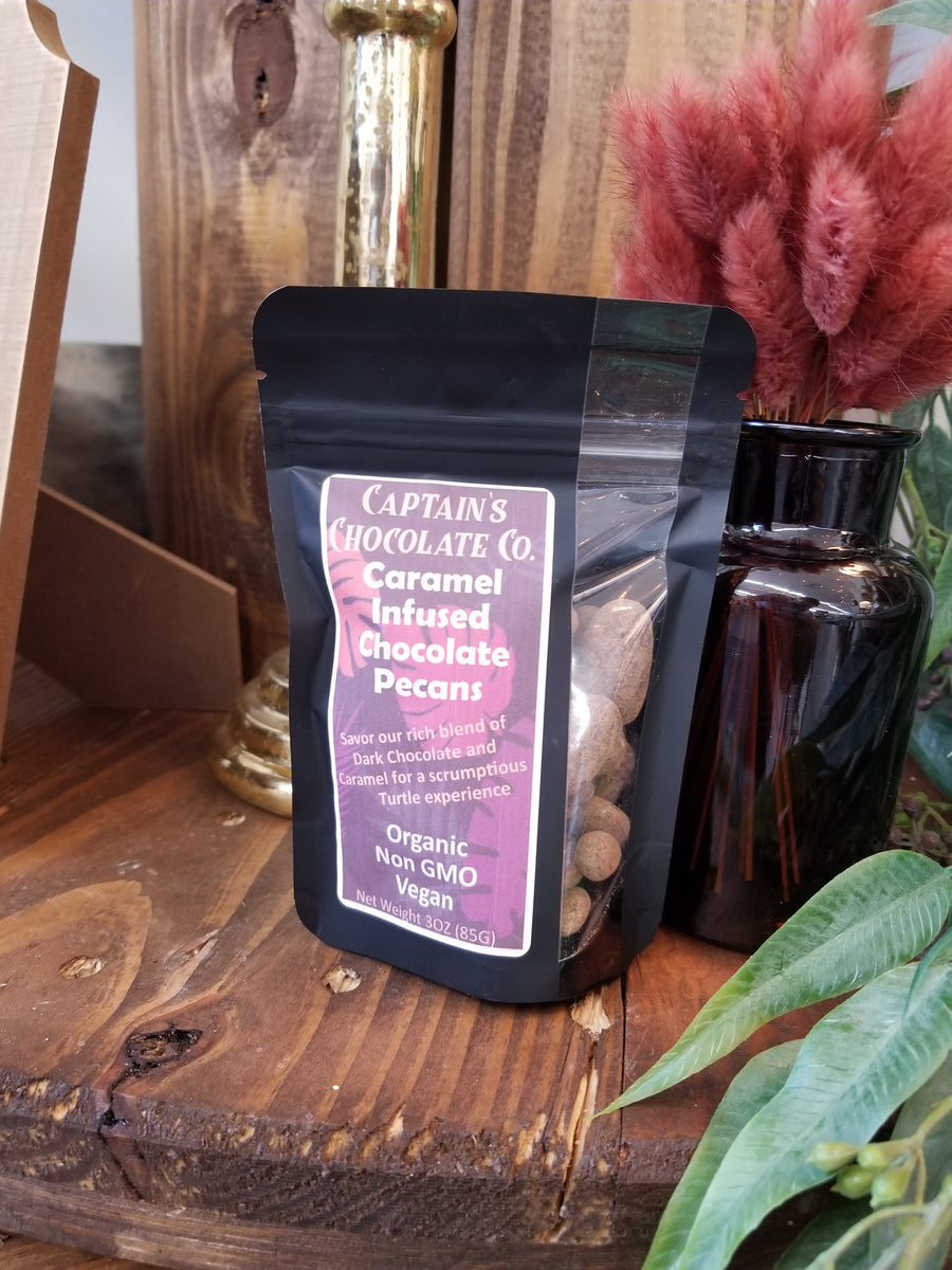 Captain's Chocolate - Caramel Infused Chocolate Pecans