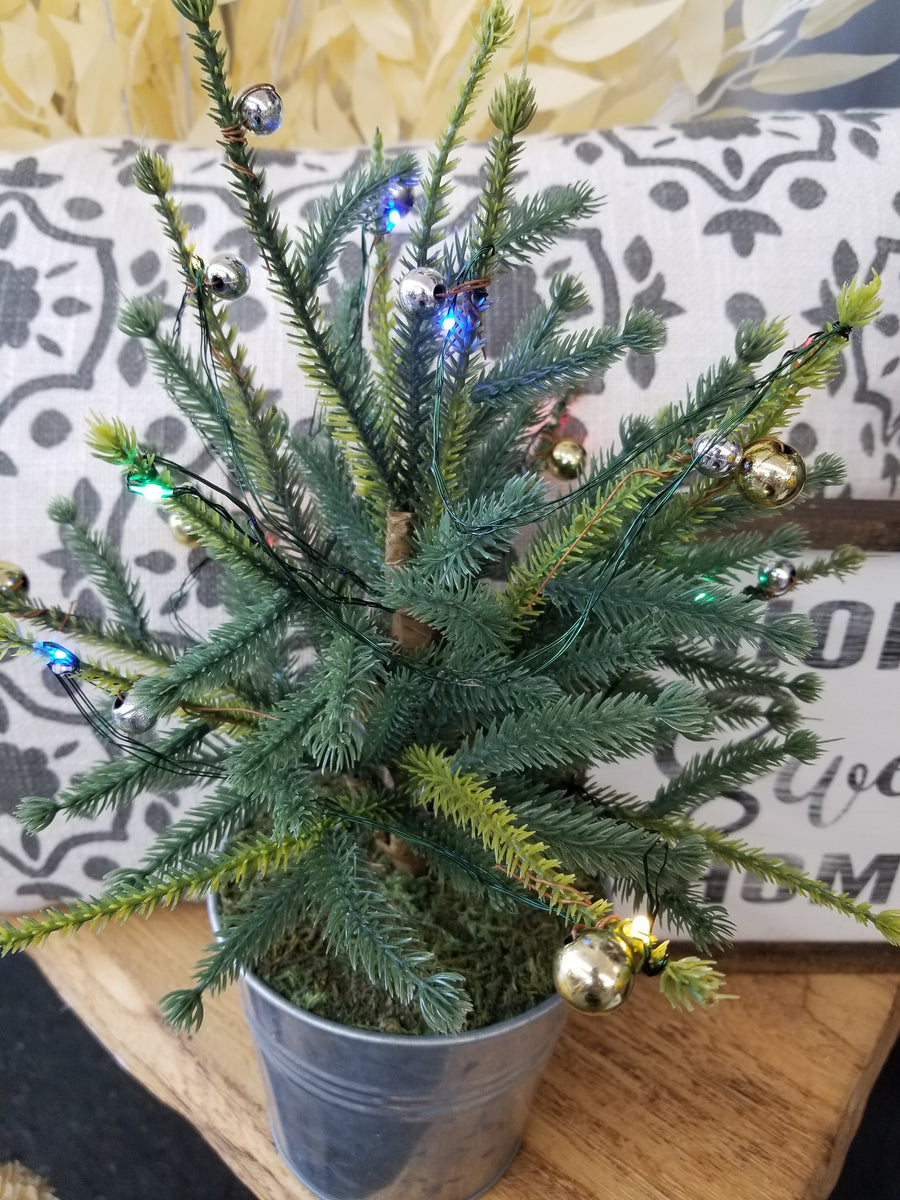 Light Up Tree in Bucket