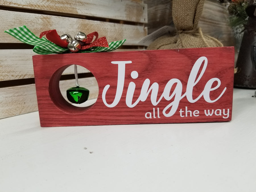 Jingle All The Way Block Sign With Hole