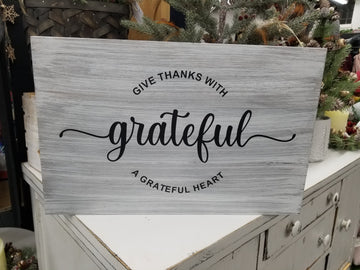 Grateful Heart Wooden Sign