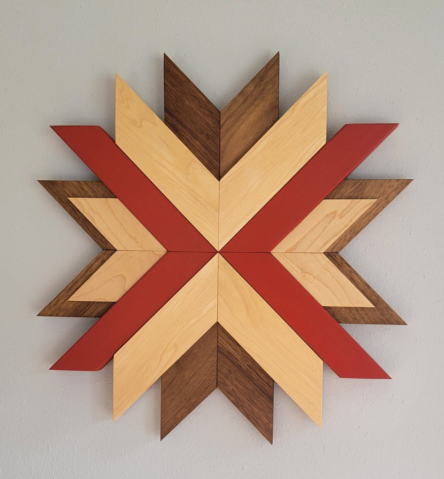 Chevron Wooden Sign - Walnut + Poplar + Pine