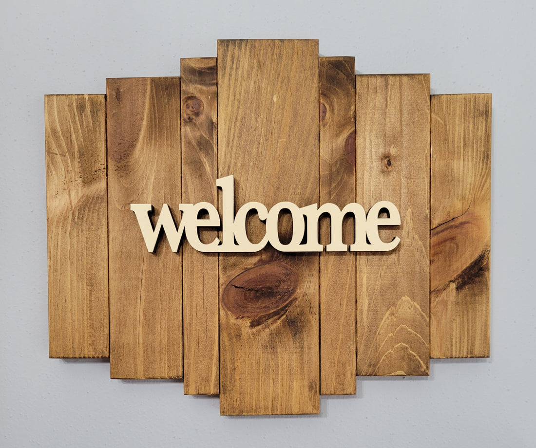 Sound Wave Wooden Sign - Welcome Print