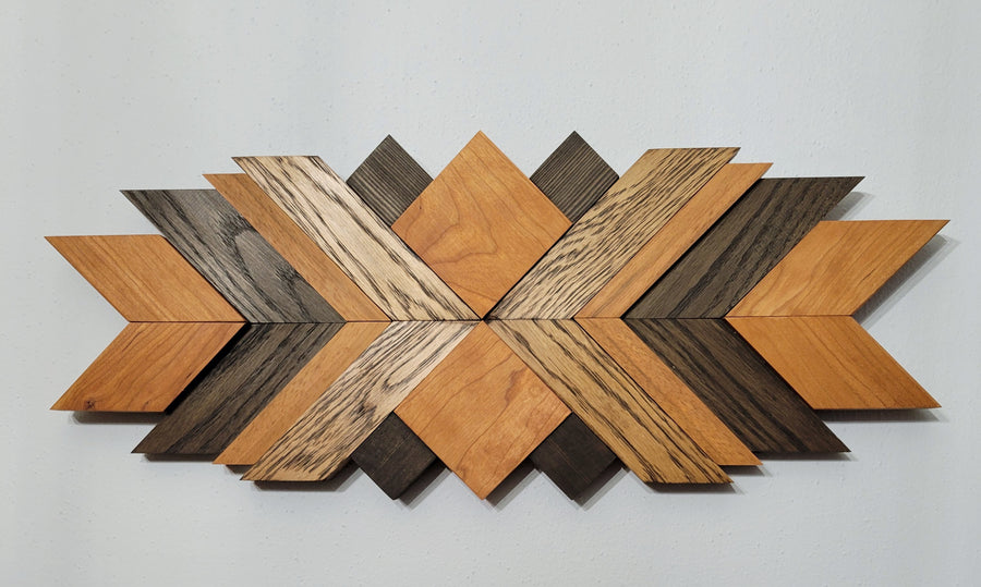 Chevron Wooden Sign - Cherry + Oak