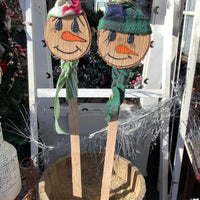 Wooden Snowman Stake