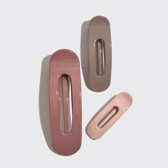 Kitsch Flat Lay Claw Clip 3pc - Ultra Glossy Terracotta