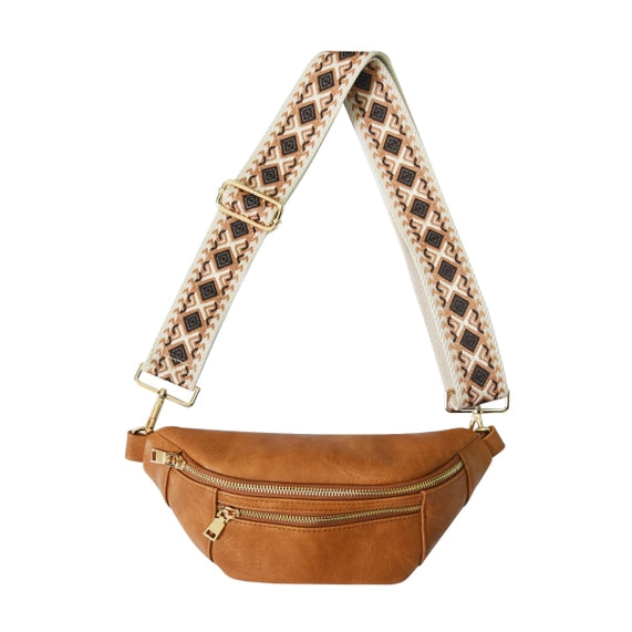 The Soho | Dual Zipper Sling Bag - Brown