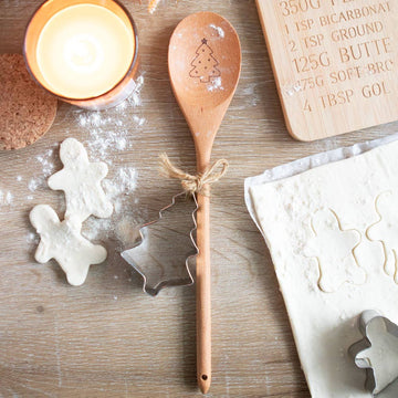 Christmas Tree Wooden Spoon Baking Set