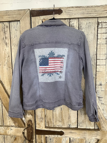 Repurposed Jacket with Flag Patch