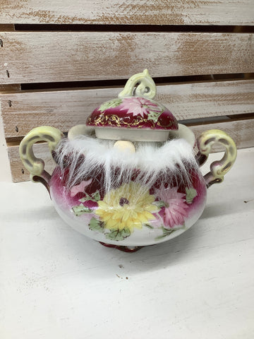 Pink + Yellow Sugar Bowl Gnome